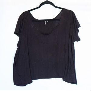 emma&sam black cropped trapeze top flowy high back